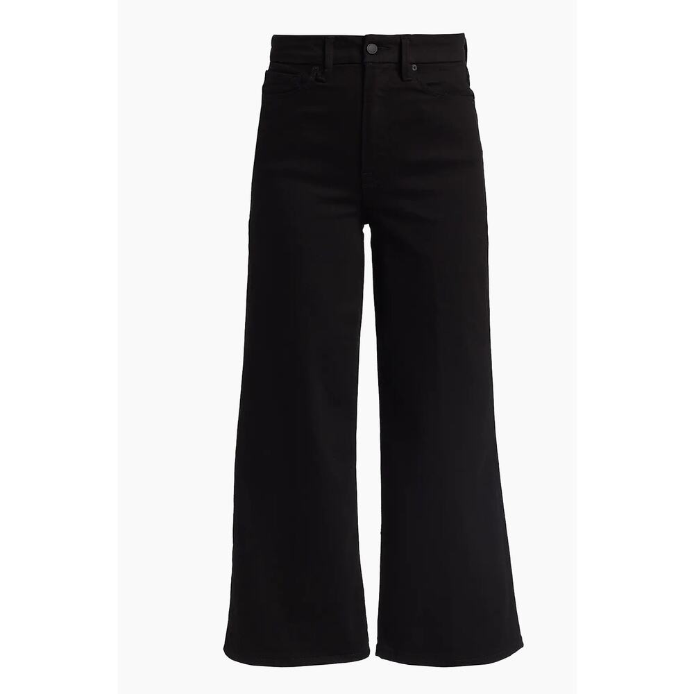 $149 New Good American Good Waist Palazzo Crop - Black - 0 / 25